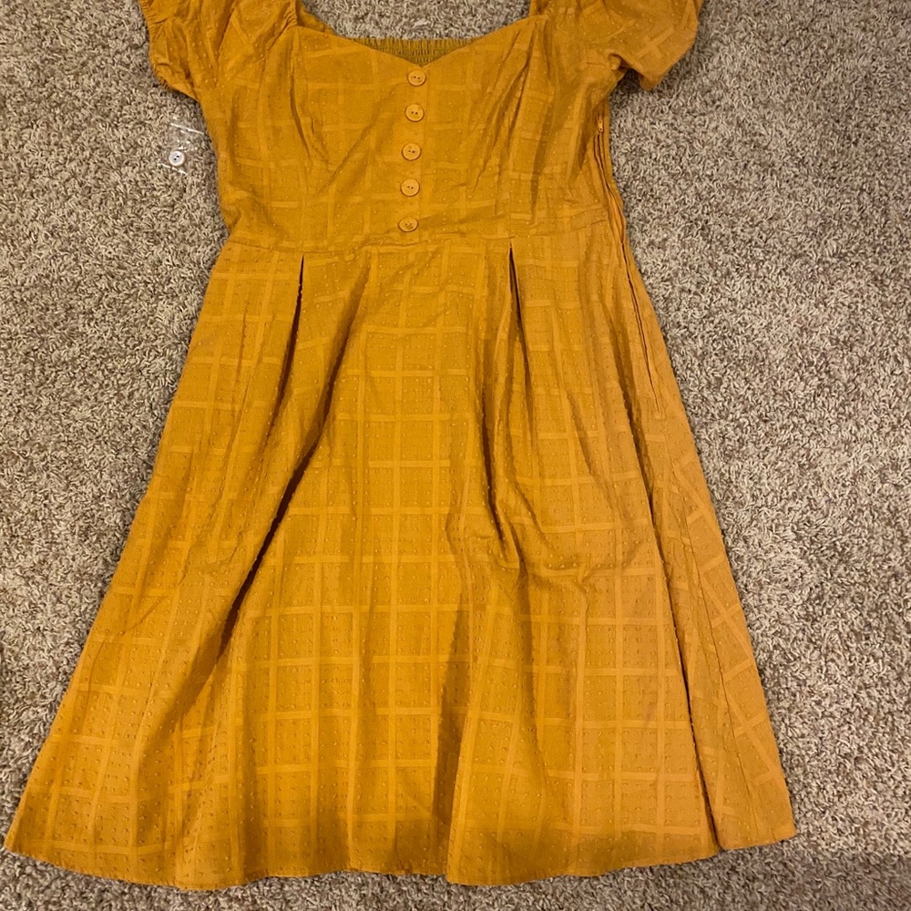 ModCloth Yellow button detail dress
